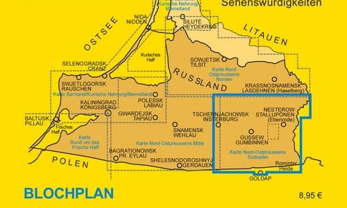 Blochplan: Landkarte »Nord-Ostpreußens Südosten« (Ausschnitt)