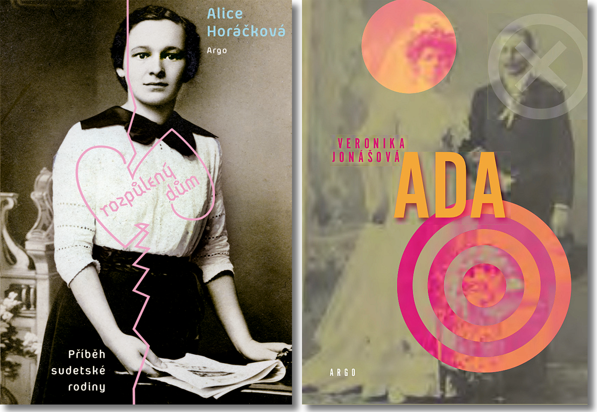 Buchcover: Alice Horáčková: »Rozpůlený dům« und Veronika Jonášová: »Ada«