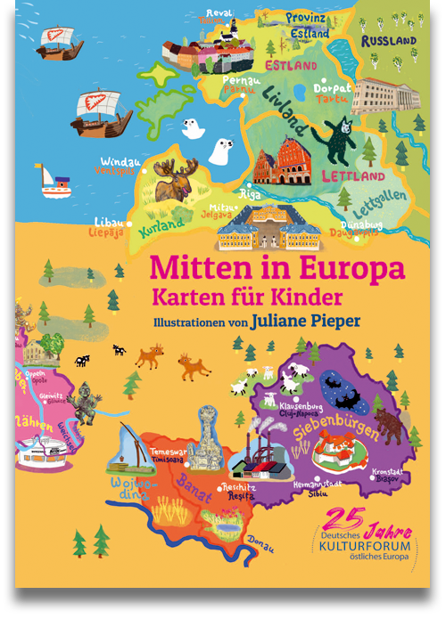 Buchcover: Mitten in Europa Karten für Kinder. Mit Illustrationen von Juliane Pieper