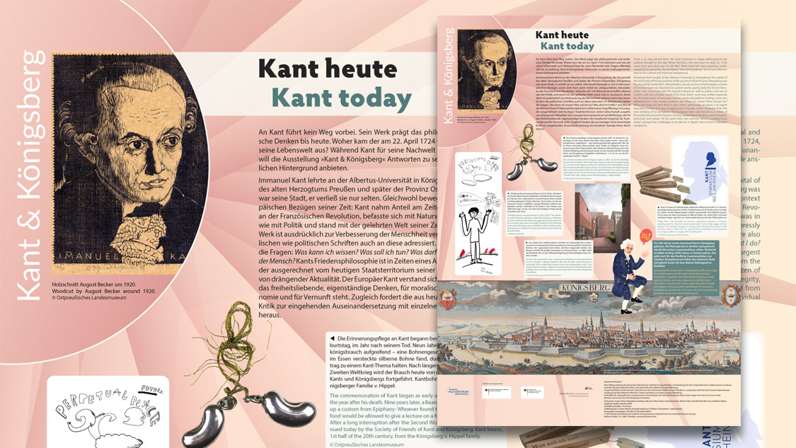 Collage aus der ersten Tafel der Wanderausstellung »Kant & Königsberg« und einem Ausschnitt aus derselben © Deutsches Kulturforum östliches Europa 