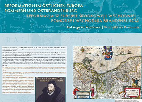 Wanderausstellung »Reformation im östlichen Europa – Pommern und Ostbrandenburg« | Tafel »Anfänge in Pommern« (Ausschnitt)