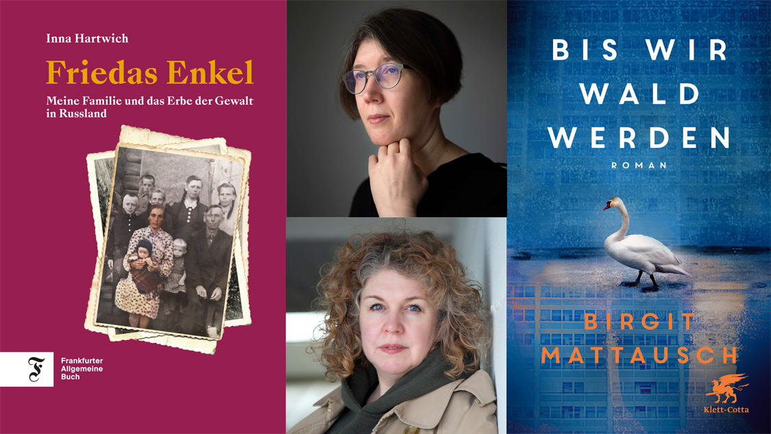  Collage aus den Buchcovern und Autorinnenfotos von Inna Hartwich und Birgit Mattausch Foto Inna Hartwich: © Elena Chernyshova | Foto: Birgit Mattausch: © Annette Hauschild	