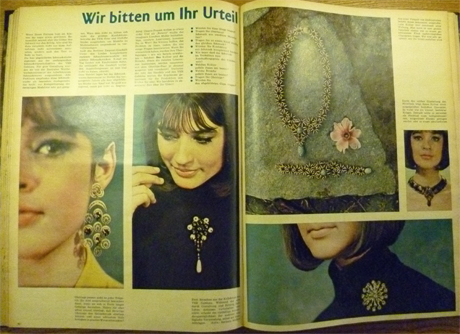 1965 berichtete die Zeitschrift <i>NBI</i> in ihrer Ausgabe 8 erneut über Gablona und bat ihre Leserinnen um deren Urteil zu der damaligen Schmuckkollektion.