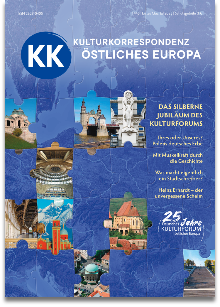 Titelbild: Das Silberne Jubiläum des Kulturforums | KK – Kulturkorrespondenz östliches Europa Nr. 1445 – Ausgabe Erstes Quartal 2025 Titelbild: Das Silberne Jubiläum des Kulturforums | KK – Kulturkorrespondenz östliches Europa Nr. 1445 – Ausgabe Erstes Quartal 2025