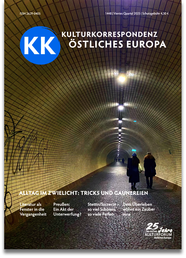 Titelbild: Alltag im Zwielicht | KK – Kulturkorrespondenz östliches Europa Nr. 1448 – Ausgabe Viertes Quartal 2025 Titelbild: Alltag im Zwielicht | KK – Kulturkorrespondenz östliches Europa Nr. 1448 – Ausgabe Viertes Quartal 2025
