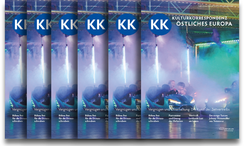 Titelbild: Vergnügen und Unterhaltung: Die Kunst des Zeitvertreibs | KK – Kulturkorrespondenz östliches Europa Nr. 1449 – Ausgabe Erstes Quartal 2026 (Ausschnitt)