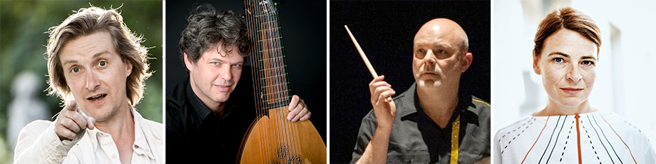 Von links: Jan Kobow, Andreas Arend, Maurice de Martin und  Portrait Mariel Supka (Fotos: © Bernd Bodtländer, Ana Prada, Konstantin Kern, Jean-Marie Gilles)