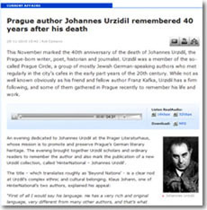 Radio Prague, 25.11.2010: Prague author Johannes Urzidil remembered 40 years after his dead Radio Prague, 25.11.2010: Prague author Johannes Urzidil remembered 40 years after his dead