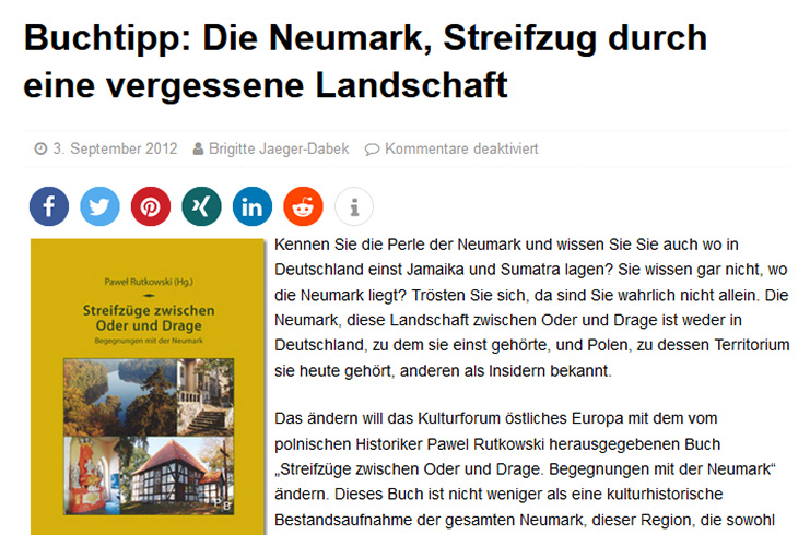 Screenshot: polen-magazin, 03.09.2012, Buchtipp: Neumark