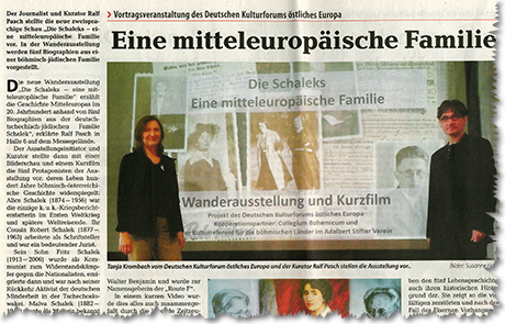 Ausschnitt aus dem Artikel der Sudetendeutschen Zeitung vom 25.05.2018 Ausschnitt aus dem Artikel der Sudetendeutschen Zeitung vom 25.05.2018